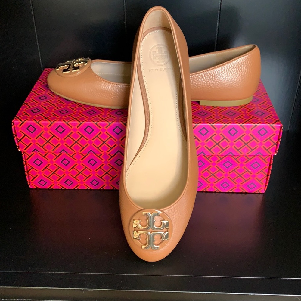 Tory Burch Claire Ballet Flat Tan Leather 8.5